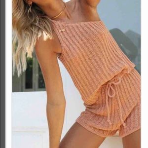 Mura Boutique Knit Emery Set in Salmon